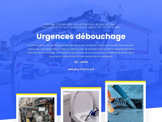 Débouchage canalisation Salon-de-Provence 24h/24 urgence