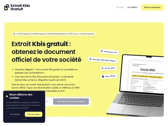 Extrait de kbis gratuit