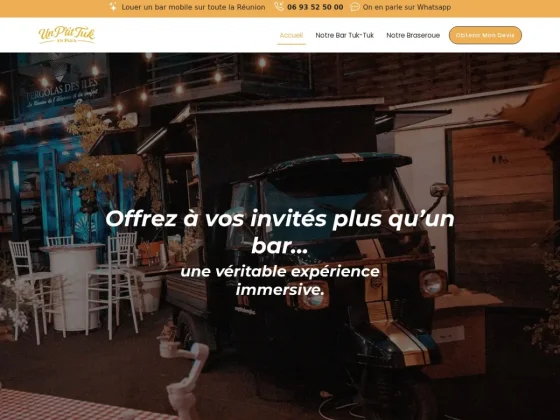 Location de Tuk-Tuk bar à cocktails à La Réunion