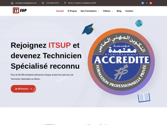 Formation Technicien Spécialisé à Casablanca – ITSUP