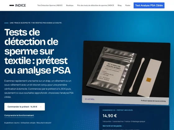 INDICE – Test de détection de sperme et analyse PSA