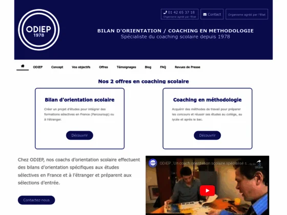 ODIEP, orientation scolaire, bilan d'orientation et coaching